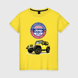 Женская футболка хлопок Chrysler jeep wrangler rubicon 