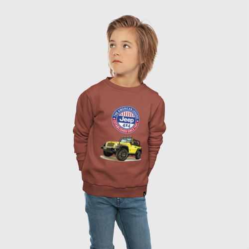 Детский свитшот хлопок Chrysler jeep wrangler rubicon , цвет кирпичный - фото 5