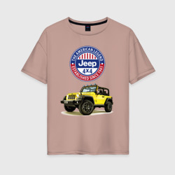 Женская футболка хлопок Oversize Chrysler jeep wrangler rubicon 