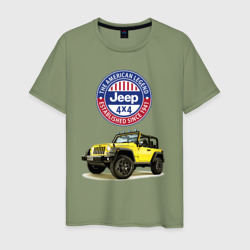 Мужская футболка хлопок Chrysler jeep wrangler rubicon 