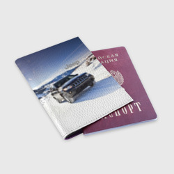 Обложка для паспорта матовая кожа Chrysler Jeep Cherokee в горах зимой - фото 2