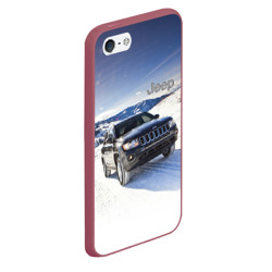 Чехол для iPhone 5/5S матовый Chrysler Jeep Cherokee в горах зимой - фото 2