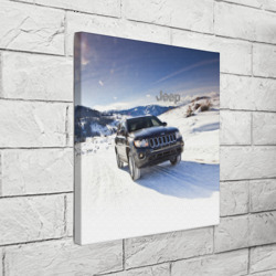 Холст квадратный Chrysler Jeep Cherokee в горах зимой - фото 2