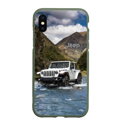 Чехол для iPhone XS Max матовый Chrysler Jeep Rubicon преодолевает водную преграду