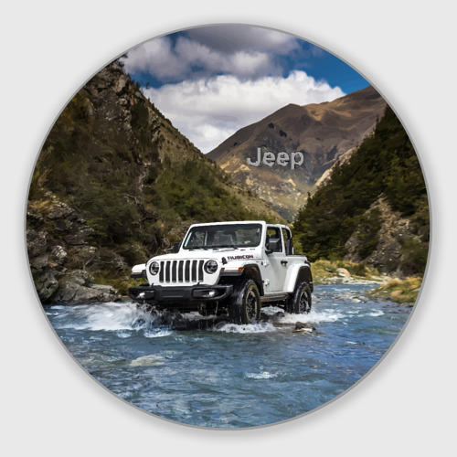 Круглый коврик для мышки Chrysler Jeep Rubicon преодолевает водную преграду