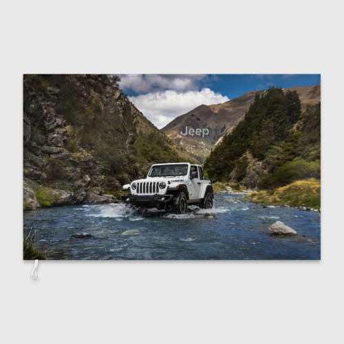 Флаг 3D Chrysler Jeep Rubicon преодолевает водную преграду - фото 3