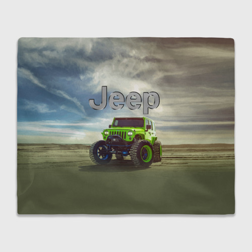 Плед 3D Chrysler Jeep Rubicon в пустыне, цвет 3D (велсофт)