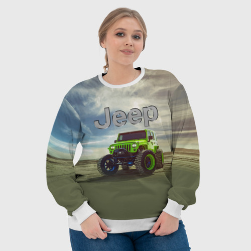 Женский свитшот 3D Chrysler Jeep Rubicon в пустыне, цвет 3D печать - фото 6