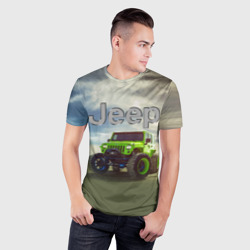 Мужская футболка 3D Slim Chrysler Jeep Rubicon в пустыне - фото 2