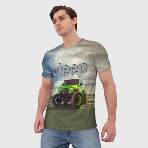 Мужская футболка 3D Chrysler Jeep Rubicon в пустыне, цвет 3D печать - фото 3
