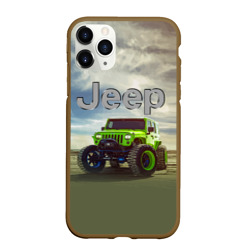 Чехол для iPhone 11 Pro Max матовый Chrysler Jeep Rubicon в пустыне