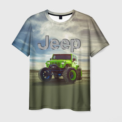 Мужская футболка 3D Chrysler Jeep Rubicon в пустыне