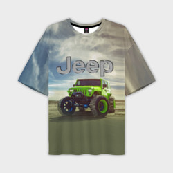 Мужская футболка oversize 3D Chrysler Jeep Rubicon в пустыне
