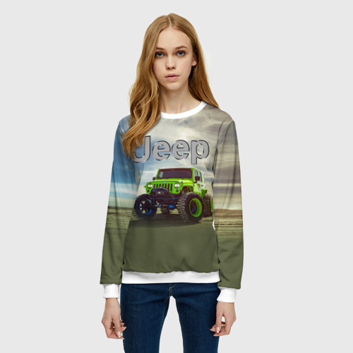 Женский свитшот 3D Chrysler Jeep Rubicon в пустыне, цвет 3D печать - фото 3