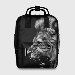 Женский рюкзак 3D Чёрно белый лев