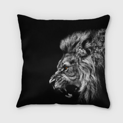 Подушка 3D Чёрно белый лев