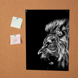 Постер Чёрно белый лев - фото 2