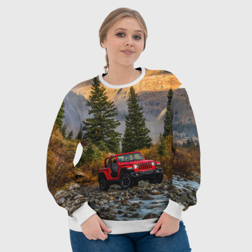 Женский свитшот 3D Chrysler Jeep Wrangler Rubicon в горах, цвет 3D печать - фото 6