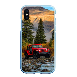 Чехол для iPhone XS Max матовый Chrysler Jeep Wrangler Rubicon в горах