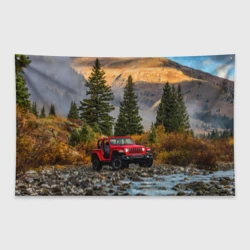 Флаг-баннер Chrysler Jeep Wrangler Rubicon в горах