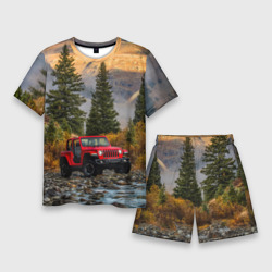 Мужской костюм с шортами 3D Chrysler Jeep Wrangler Rubicon в горах