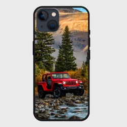 Чехол для iPhone 14 Chrysler Jeep Wrangler Rubicon в горах