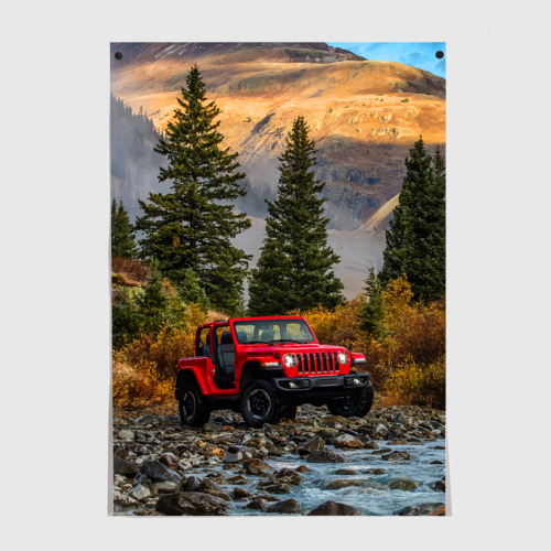 Постер Chrysler Jeep Wrangler Rubicon в горах