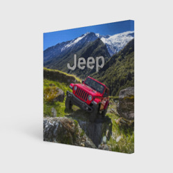 Холст квадратный Chrysler Jeep Wrangler Rubicon - горы