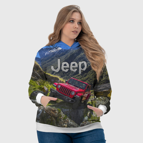 Женская толстовка 3D Chrysler Jeep Wrangler Rubicon - горы, цвет 3D печать - фото 6