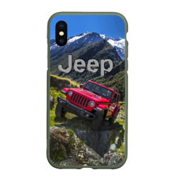 Чехол для iPhone XS Max матовый Chrysler Jeep Wrangler Rubicon - горы