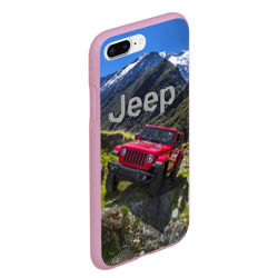 Чехол для iPhone 7Plus/8 Plus матовый Chrysler Jeep Wrangler Rubicon - горы - фото 2