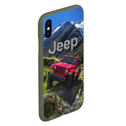 Чехол для iPhone XS Max матовый Chrysler Jeep Wrangler Rubicon - горы - фото 2