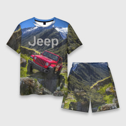 Мужской костюм с шортами 3D Chrysler Jeep Wrangler Rubicon - горы