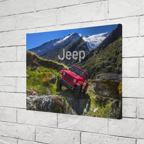 Холст прямоугольный Chrysler Jeep Wrangler Rubicon - горы, цвет 3D печать - фото 3