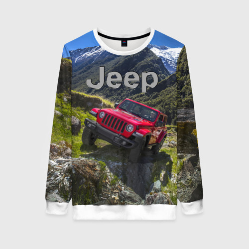 Женский свитшот 3D Chrysler Jeep Wrangler Rubicon - горы, цвет 3D печать