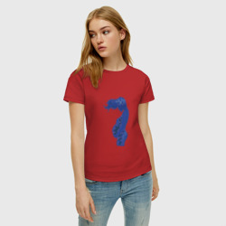Женская футболка хлопок Беременная девушка в цветах - фото 2