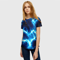 Женская футболка 3D Молния грозовая - электрические разряды - фото 2