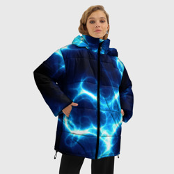 Женская зимняя куртка Oversize Молния грозовая - электрические разряды - фото 2