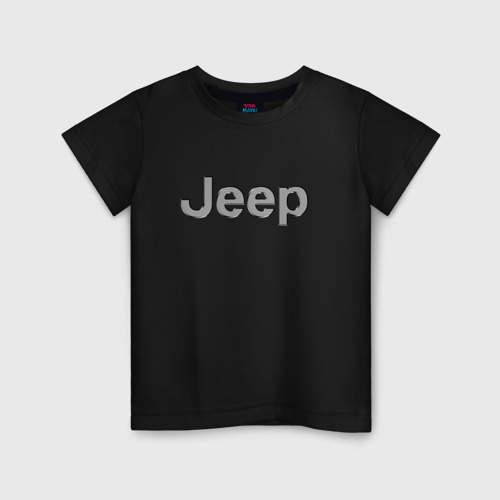 Детская футболка хлопок Jeep - emblem, цвет черный