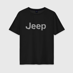 Женская футболка хлопок Oversize Jeep - emblem