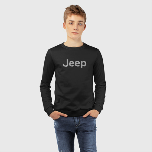 Детский свитшот хлопок Jeep - emblem, цвет черный - фото 7