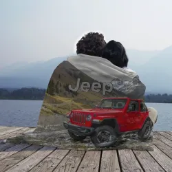Плед 3D Chrysler Jeep Wrangler Rubicon на горной дороге - фото 2