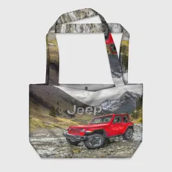 Пляжная сумка 3D Chrysler Jeep Wrangler Rubicon на горной дороге