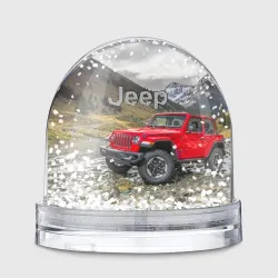 Игрушка Снежный шар Chrysler Jeep Wrangler Rubicon на горной дороге