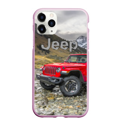 Чехол для iPhone 11 Pro Max матовый Chrysler Jeep Wrangler Rubicon на горной дороге