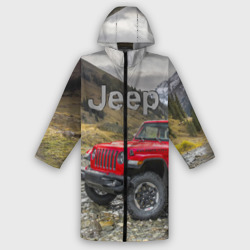 Женский дождевик 3D Chrysler Jeep Wrangler Rubicon на горной дороге