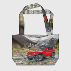 Пляжная сумка 3D Chrysler Jeep Wrangler Rubicon на горной дороге