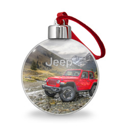 Ёлочный шар Chrysler Jeep Wrangler Rubicon на горной дороге