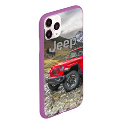 Чехол для iPhone 11 Pro Max матовый Chrysler Jeep Wrangler Rubicon на горной дороге - фото 2