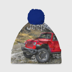 Шапка 3D c помпоном Chrysler Jeep Wrangler Rubicon на горной дороге